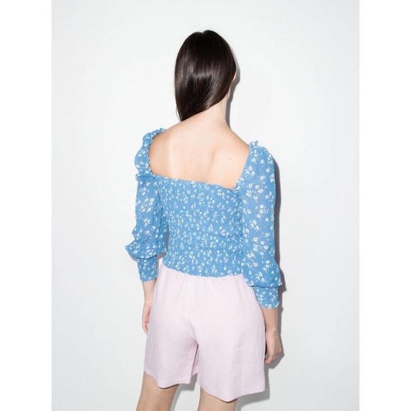 Reformation Blue Floral Blouse - Picture 2 of 9
